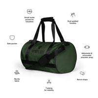 Night green rounded end Gymplode duffle bag key features