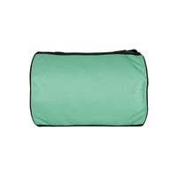 Ocean teal rounded end Gymplode duffle bag with no print, bottom view