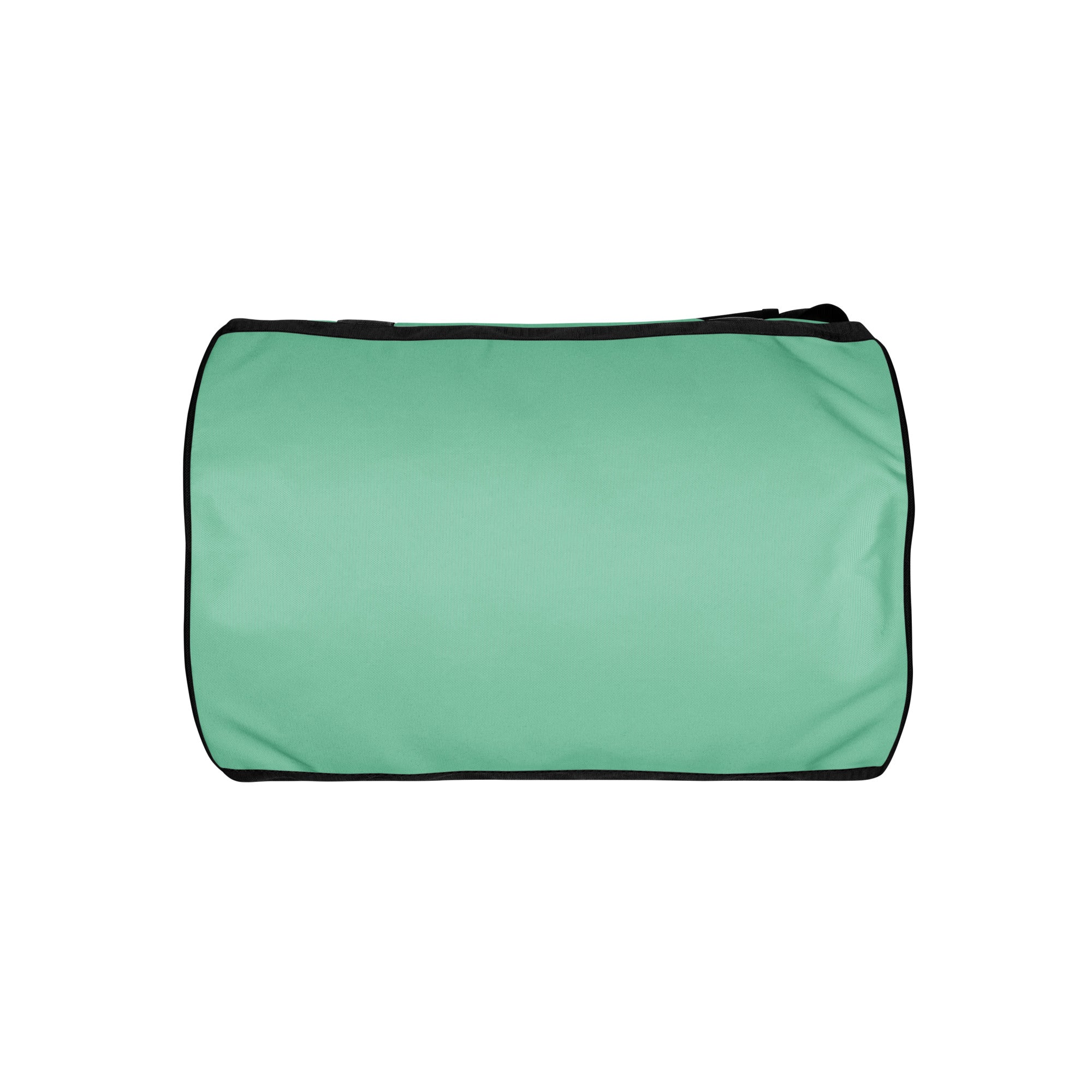 Ocean teal rounded end Gymplode duffle bag with no print, bottom view
