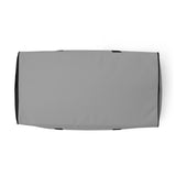 Pale grey square end Gymplode duffle bag with no print, bottom view