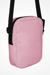 Rose pink Gymplode slingback utility bag with no print, back view