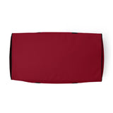 Ruby red square end Gymplode duffle bag with no print, bottom view