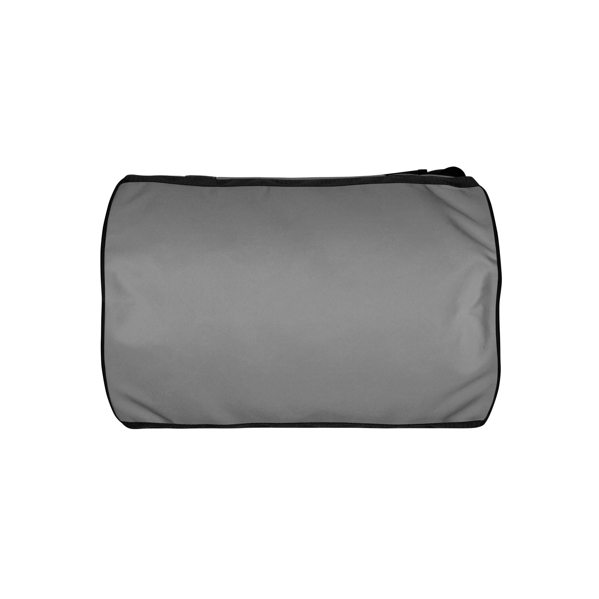 Smoke grey rounded end Gymplode duffle bag with no print, bottom view