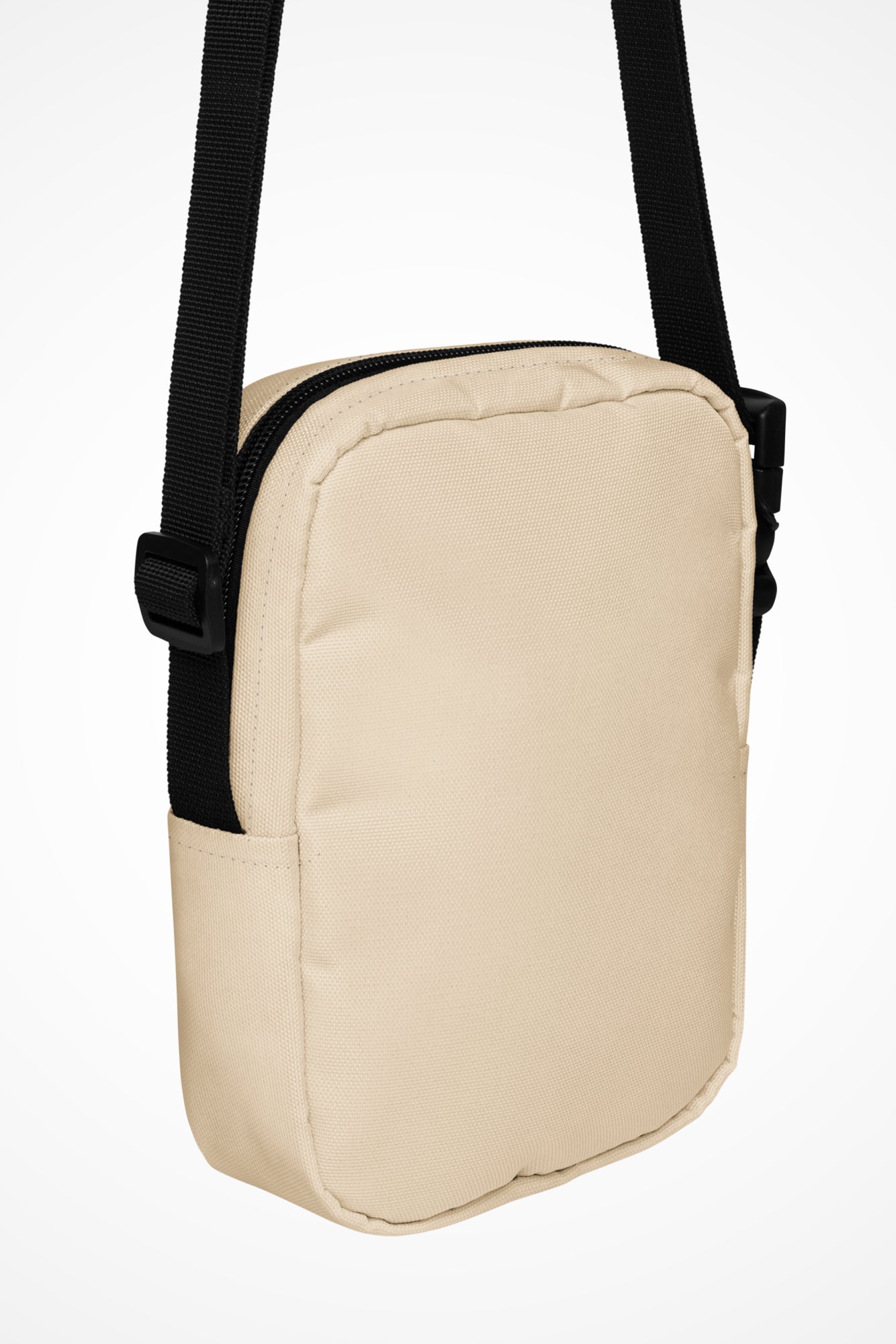Soft beige Gymplode slingback utility bag with no print, back view