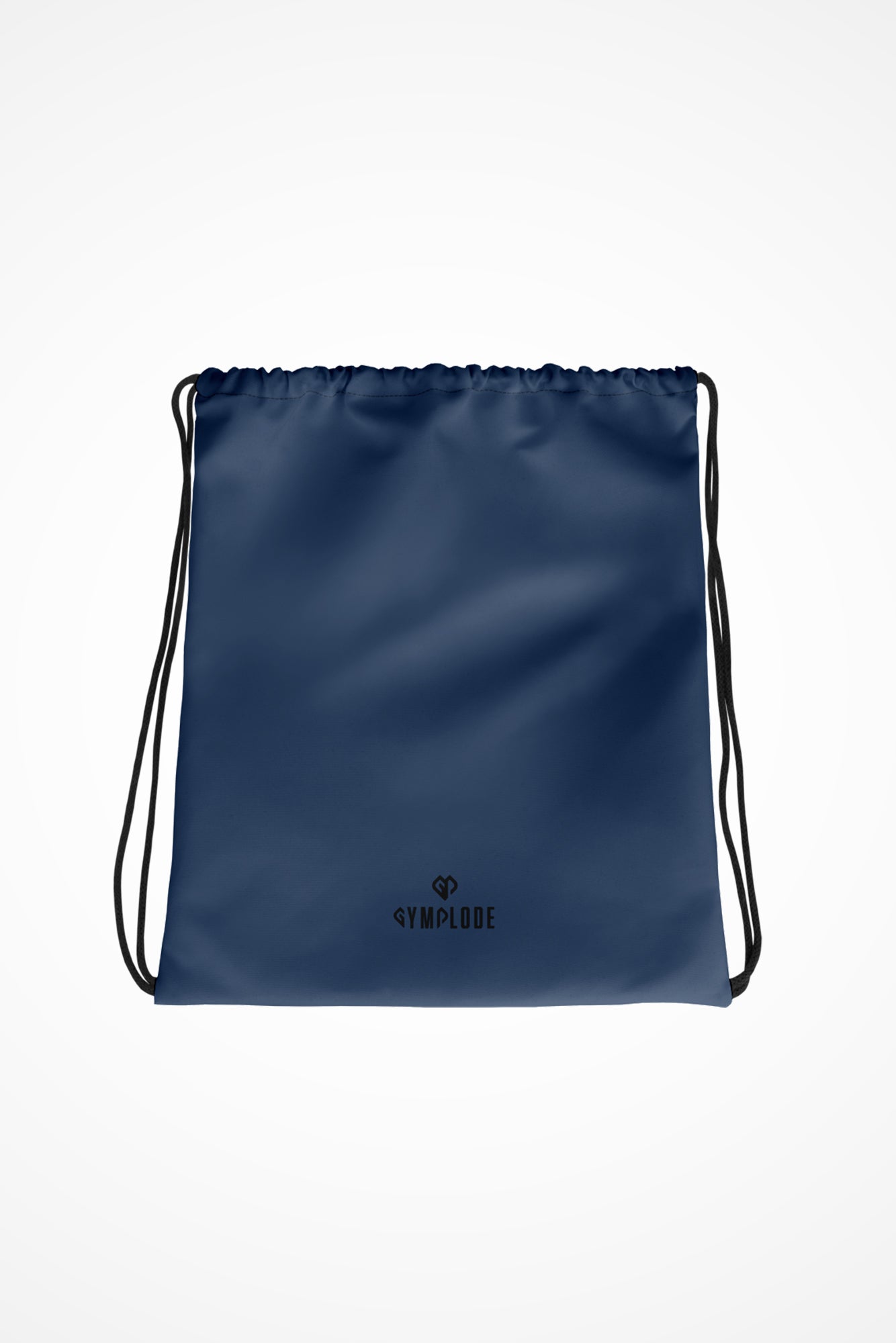 Storm blue lightweight drawstring bag with Gymplode dual mark imprint, front view
