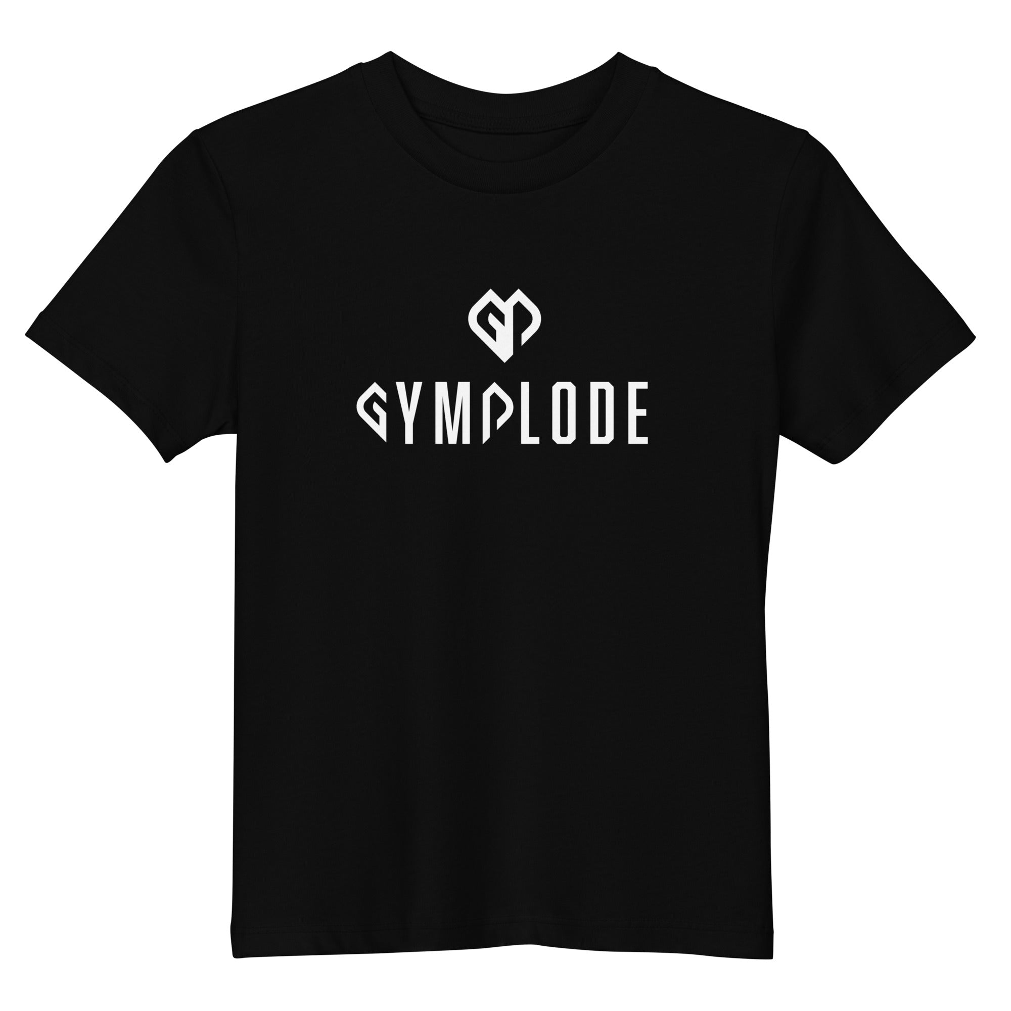 Stylish unisex kids black Gymplode t-shirt with dual mark imprint