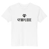 Stylish unisex kids unisex white Gymplode t-shirt with dual mark imprint
