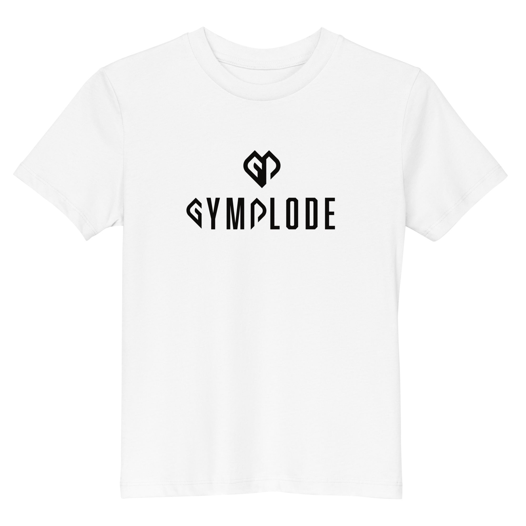 Stylish unisex kids unisex white Gymplode t-shirt with dual mark imprint