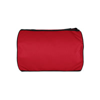 Sunset red rounded end Gymplode duffle bag with no print, bottom view