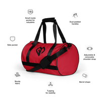 Sunset red rounded end Gymplode duffle bag key features