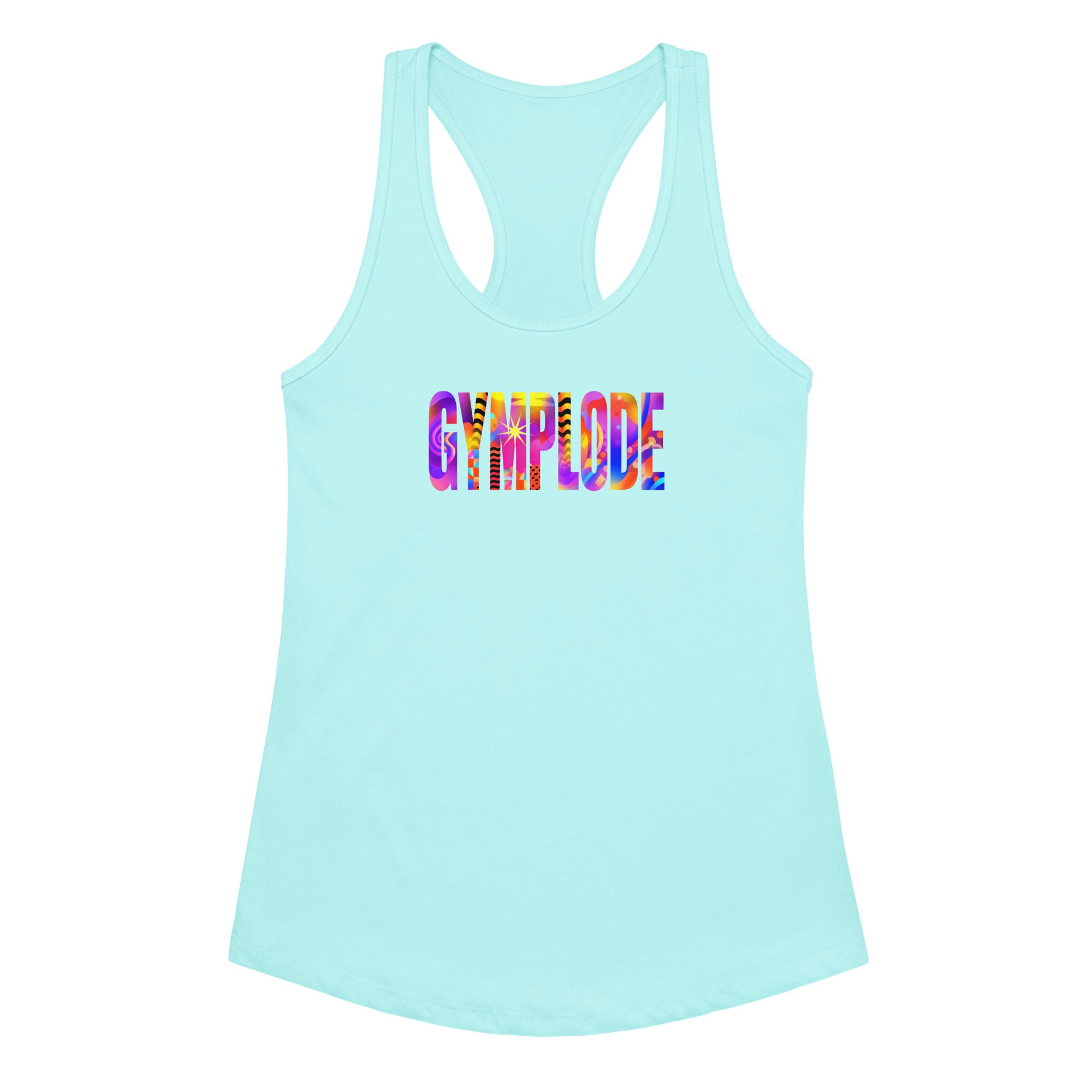 Womens cancun Retro girlie fit racerback tank top with Gymplode sig logo