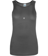 Womens charcoal AWDis girlie fit just cool vest with Gymplode icon logo