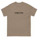 Womens Classic Everyday brown savana Gymplode t-shirt with signature logo print, front view