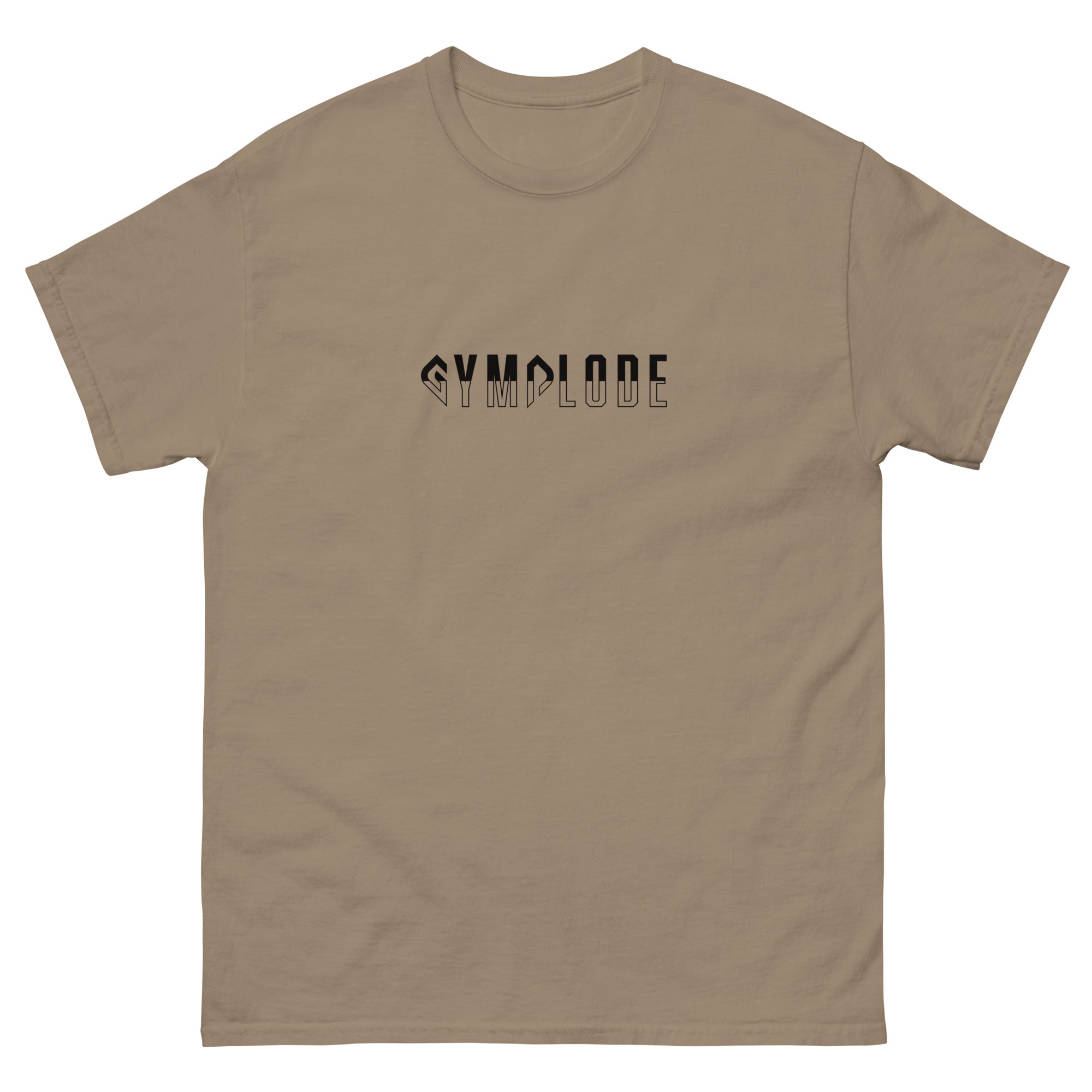 Womens Classic Everyday brown savana Gymplode t-shirt with signature logo print, front view