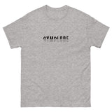 Womens Classic Everyday sport grey Gymplode t-shirt with signature logo print, front view