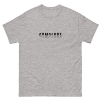 Womens Classic Everyday sport grey Gymplode t-shirt with signature logo print, front view