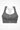 Womens dark grey longline sports bra with Gymplode icon logo, front view