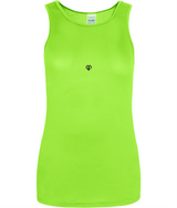 Womens electric green AWDis girlie fit just cool vest with Gymplode icon logo