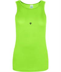 Womens electric green AWDis girlie fit just cool vest with Gymplode icon logo