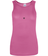 Womens electric pink AWDis girlie fit just cool vest with Gymplode icon logo