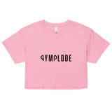 Womens Everyday relaxed fit bubblegum Gymplode chillout crop top with signature logo, front view