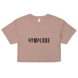 Womens Everyday relaxed fit hazy pink Gymplode chillout crop top with signature logo, front view