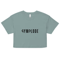 Womens Everyday relaxed fit mineral Gymplode chillout crop top with signature logo, front view