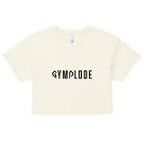 Womens Everyday relaxed fit natural Gymplode chillout crop top with signature logo, front view