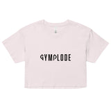 Womens Everyday relaxed fit orchid Gymplode chillout crop top with signature logo, front view