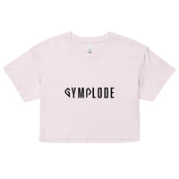 Womens Everyday relaxed fit orchid Gymplode chillout crop top with signature logo, front view