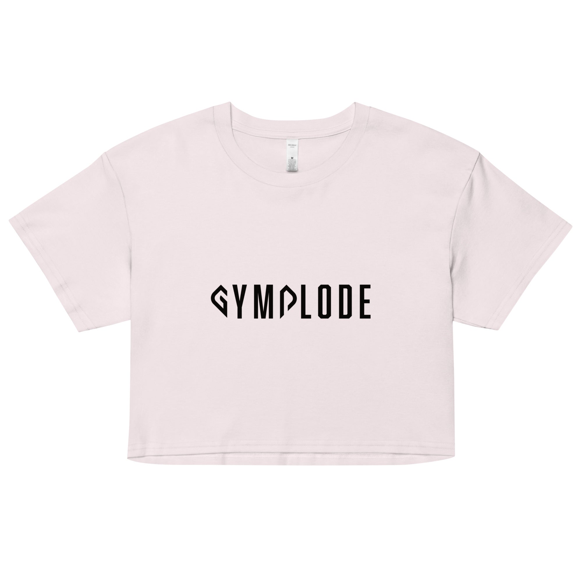 Womens Everyday relaxed fit orchid Gymplode chillout crop top with signature logo, front view