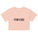 Womens Everyday relaxed fit pale pink Gymplode chillout crop top with signature logo, front view