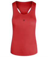 Womens fire red TriDri® recycled racerback vest with Gymplode icon imprint