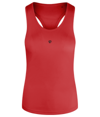 Womens fire red TriDri® recycled racerback vest with Gymplode icon imprint