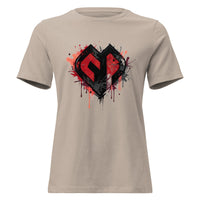 Womens Graffiti Heart girlie fit heather stone Gymplode casualwear t-shirt with icon logo, front view