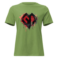 Womens Graffiti Heart girlie fit leaf Gymplode casualwear t-shirt with icon logo, front view