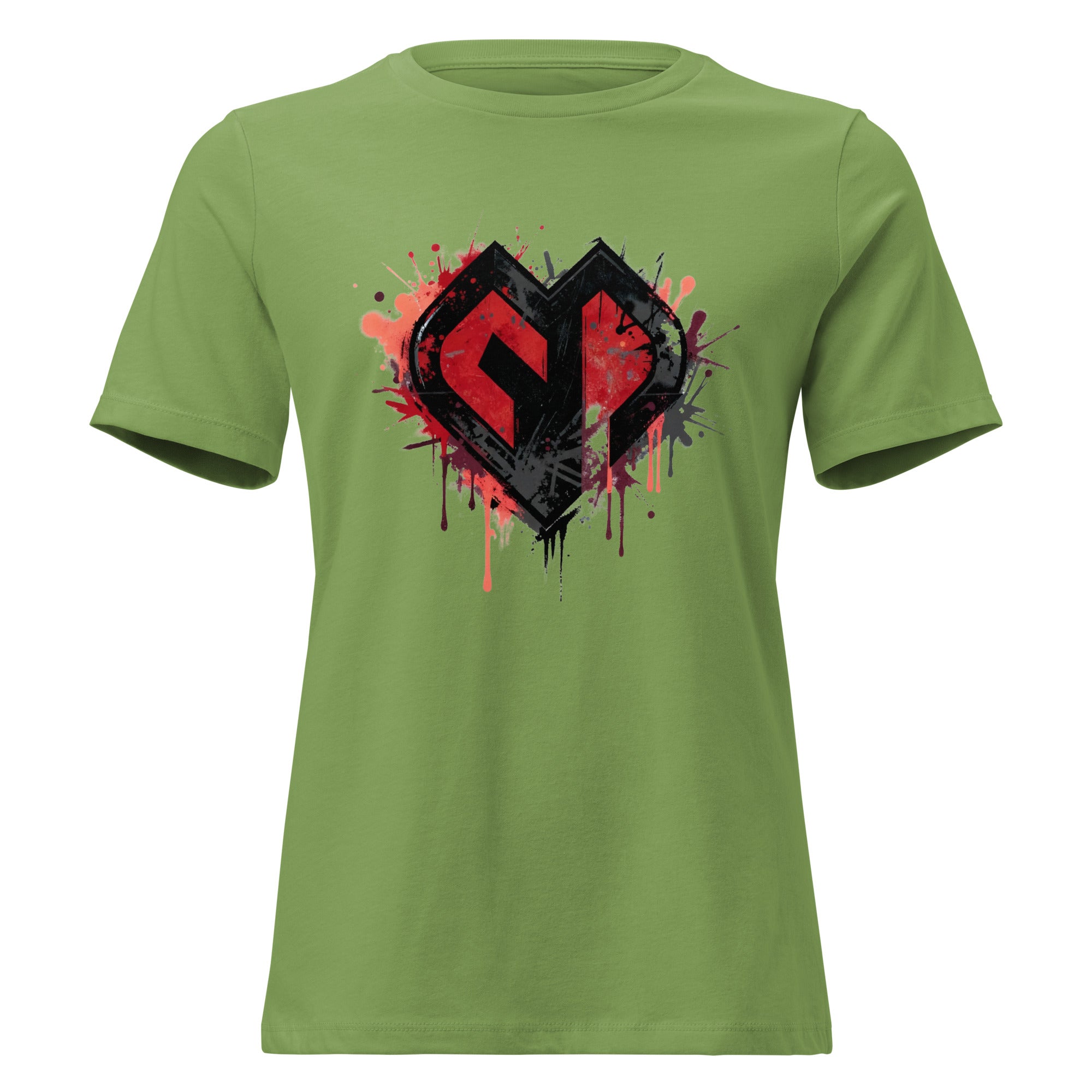 Womens Graffiti Heart girlie fit leaf Gymplode casualwear t-shirt with icon logo, front view