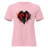 Womens Graffiti Heart girlie fit pink Gymplode casualwear t-shirt with icon logo, front view