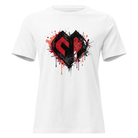 Womens Graffiti Heart girlie fit white Gymplode casualwear t-shirt with icon logo, front view