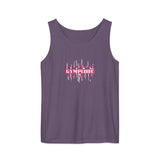 Womens grape Prismatic relaxed fit tank top with Gymplode signature logo