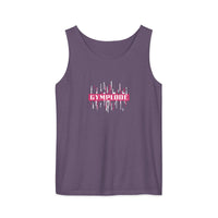 Womens grape Prismatic relaxed fit tank top with Gymplode signature logo