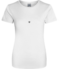 Arctic white AWDis eco womens girlie fit workout t-shirt with Gymplode icon logo