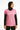 Womens Aurora Pink regular fit sports t-shirt with Gymplode signature logo, front view with model