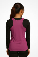 Womens Gymplode AWDis girlie fit just cool vest with no print, back view with model