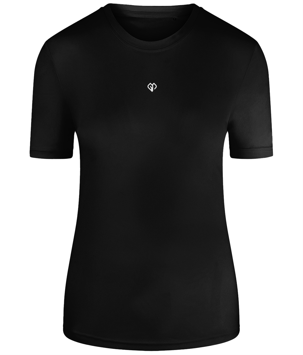 Black TriDri® eco girlie fit sports activewear womens t-shirt with Gymplode icon logo