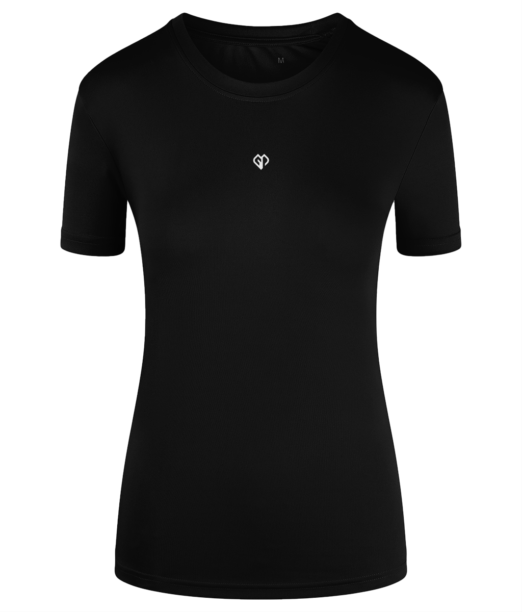 Black TriDri® girlie fit sports activewear womens t-shirt with Gymplode icon logo