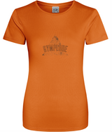 Electric orange womens AWDis t-geo girlie fit sports t-shirt with Gymplode signature logo