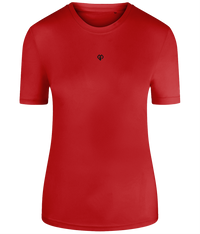 Fire red TriDri® eco girlie fit sports activewear womens t-shirt with Gymplode icon logo