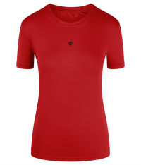 Fire red TriDri® girlie fit sports activewear womens t-shirt with Gymplode icon logo