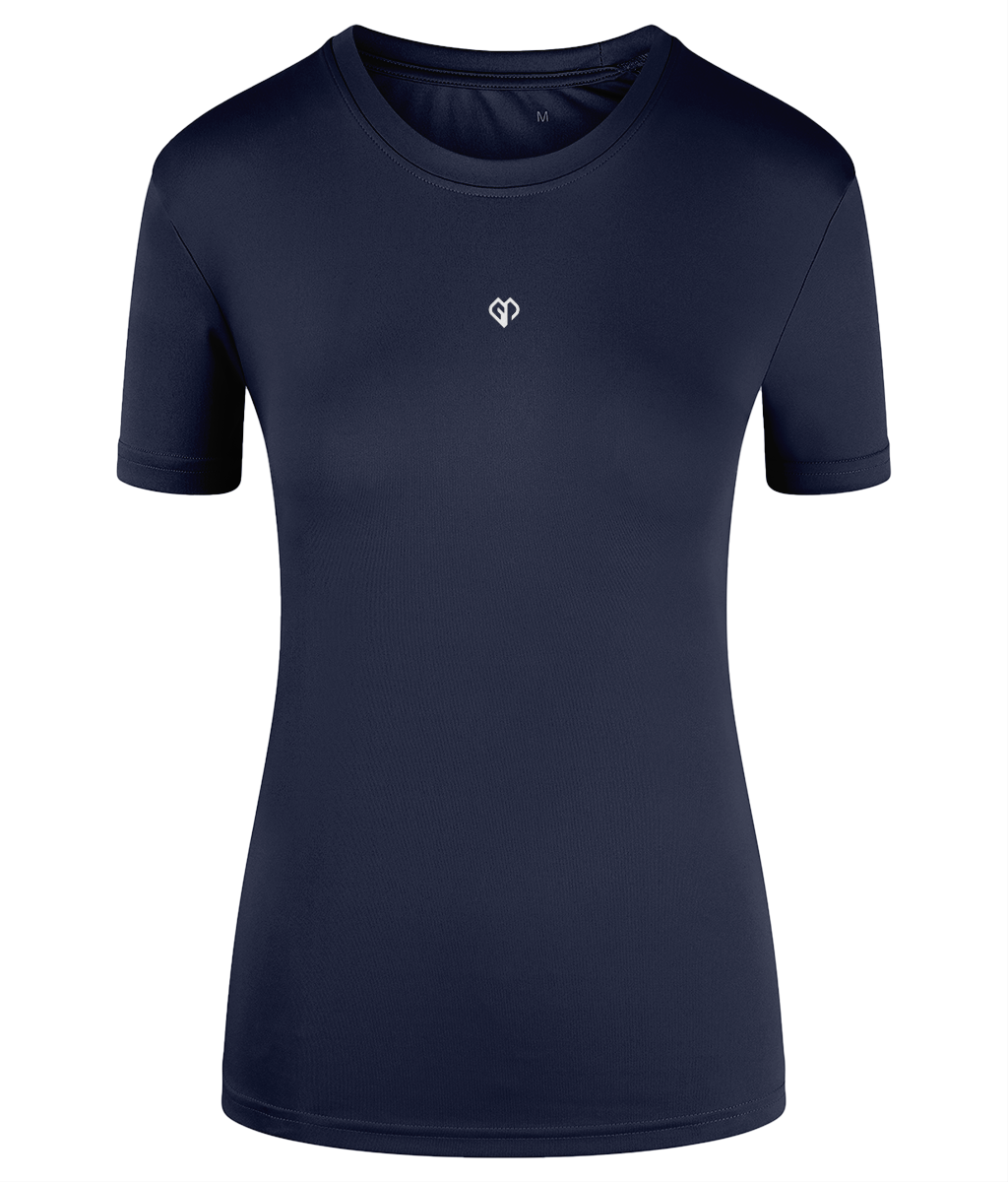 French navy TriDri® girlie fit sports activewear womens t-shirt with Gymplode icon logo